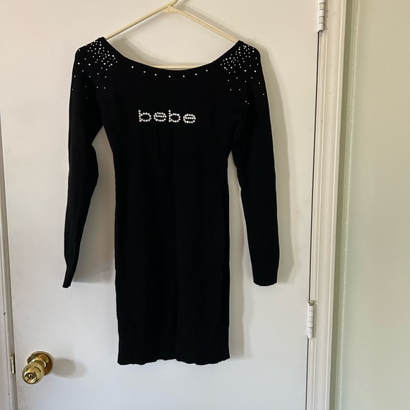 bebe Dresses & Skirts - Bebe Logo Black Sweater Dress